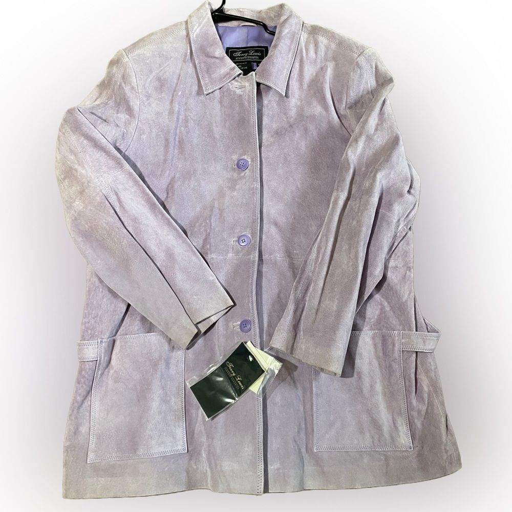 Vintage Terry Lewis Classic Luxuries Purple Leather Jacket NWT